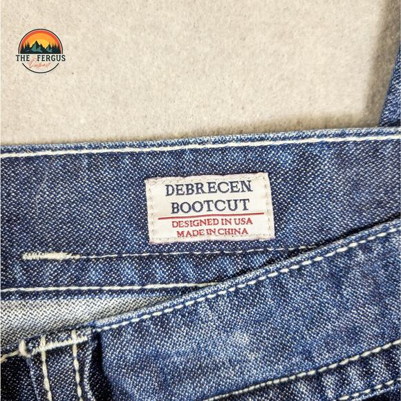 MEK Denim Jeans Y2K Cyber Wide Leg Button Fly Med Wash USA Design Mens Sz 34x34 - Picture 15 of 16